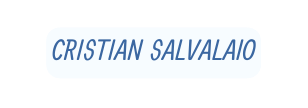 CRISTIAN SALVALAIO